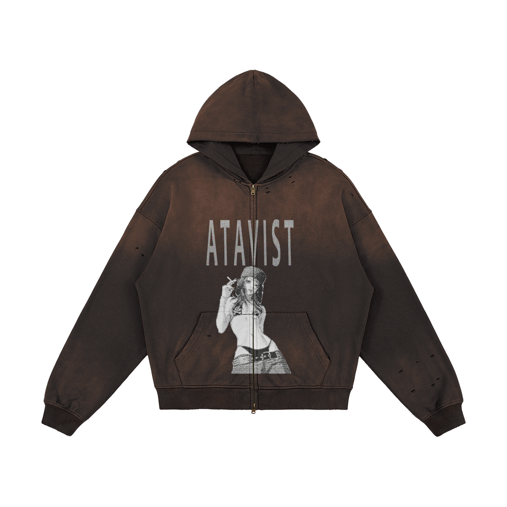 ATAVIST #002 Full-Zip Hoodie — Vorderseite, Farbvariante