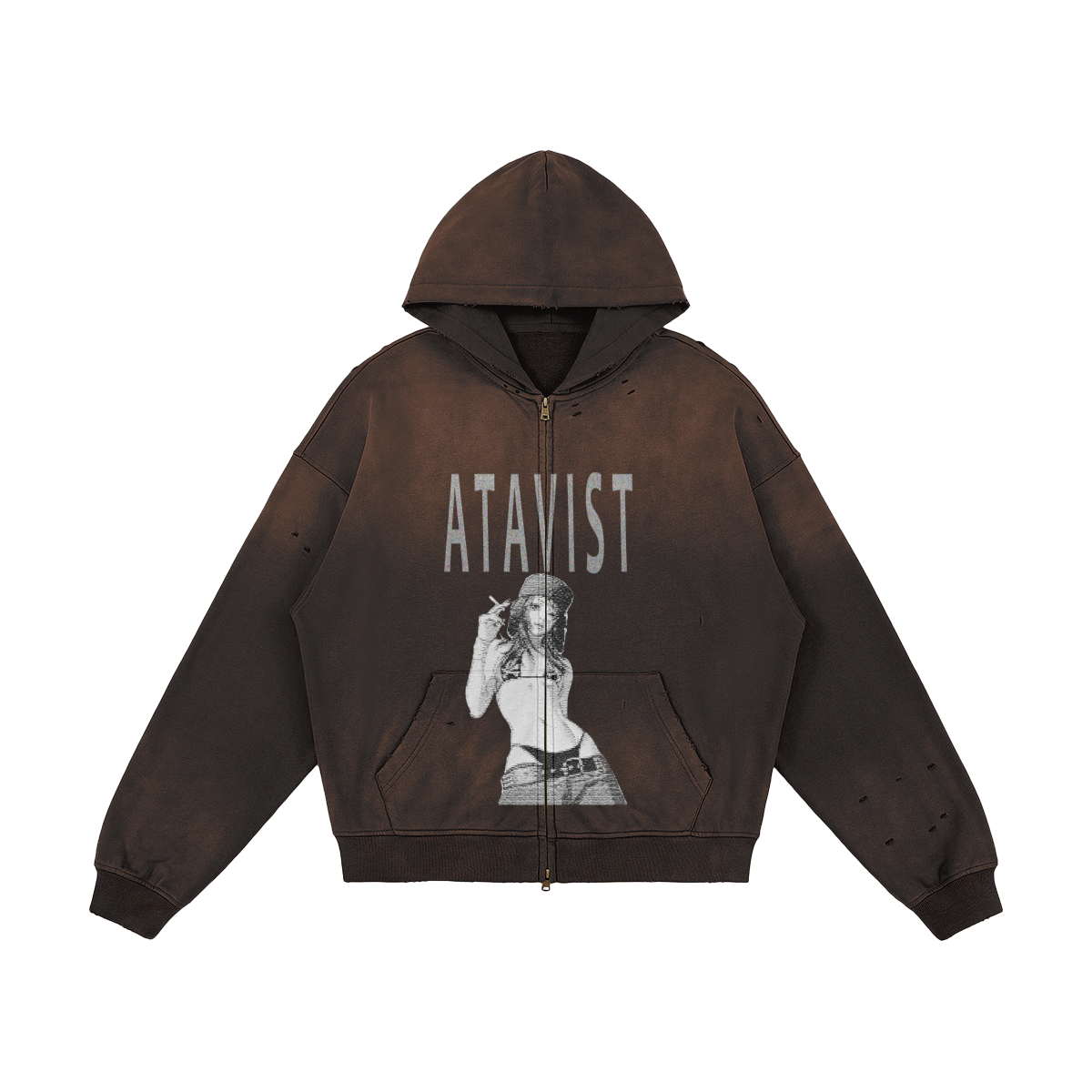 ATAVIST #002 Full-Zip Hoodie — Vorderseite, Farbvariante