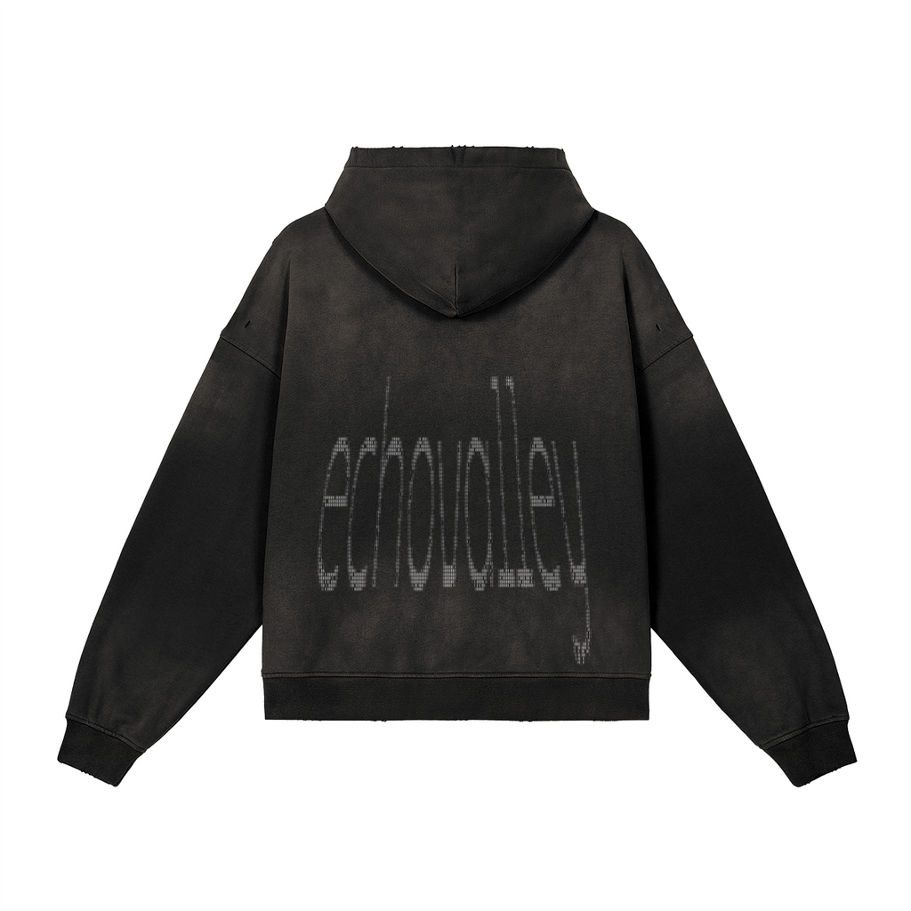 ATAVIST #002 Full-Zip Hoodie Black — Rückseite mit Backprint