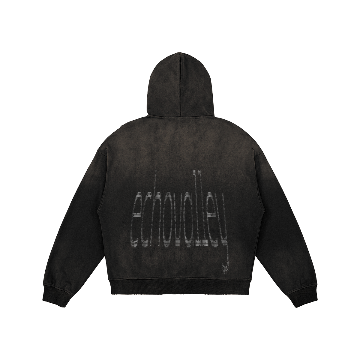 ATAVIST #002 Full-Zip Hoodie Black — Backprint Detail