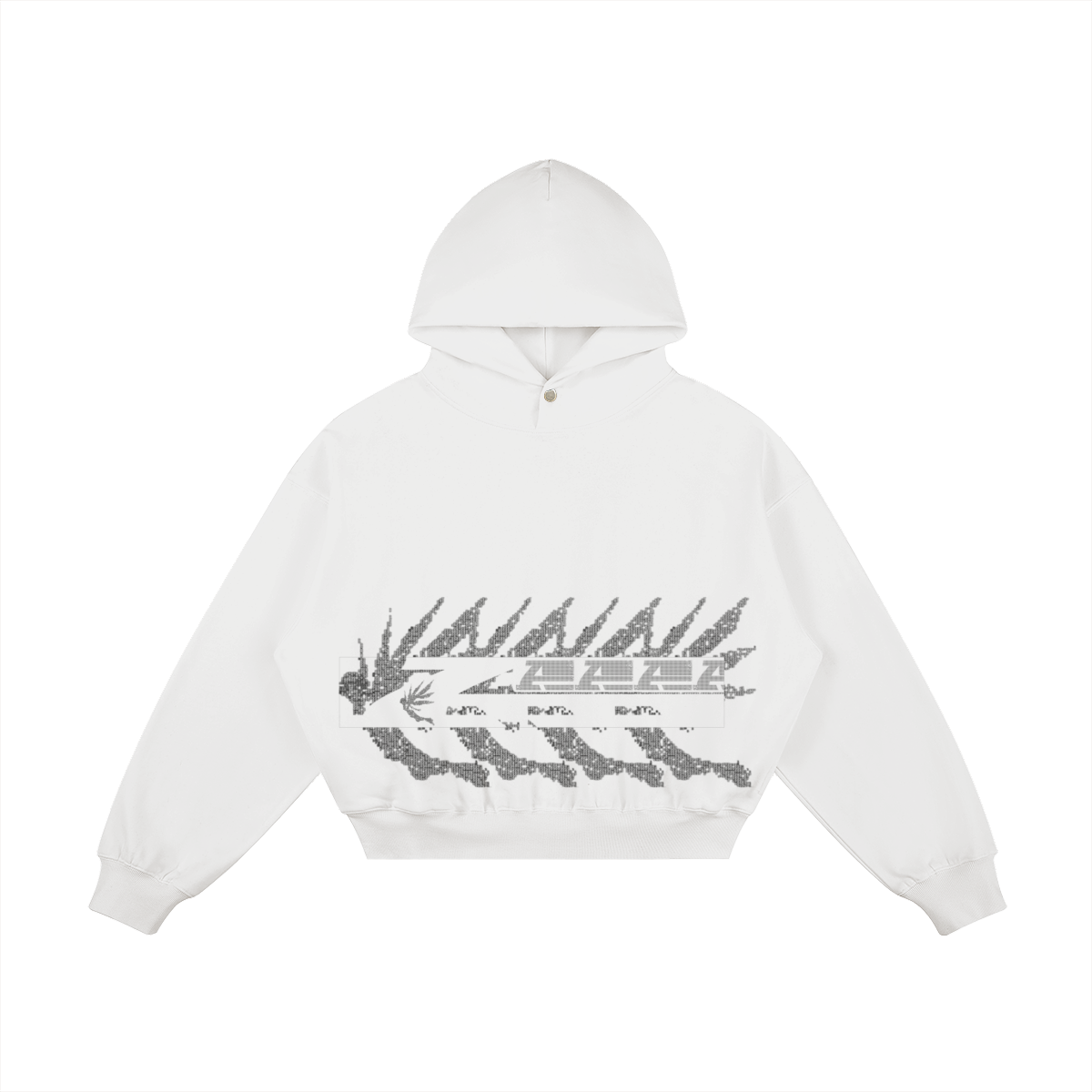 ATAVIST #003 Snap-Collar Hoodie Faded Black — Vorderseite