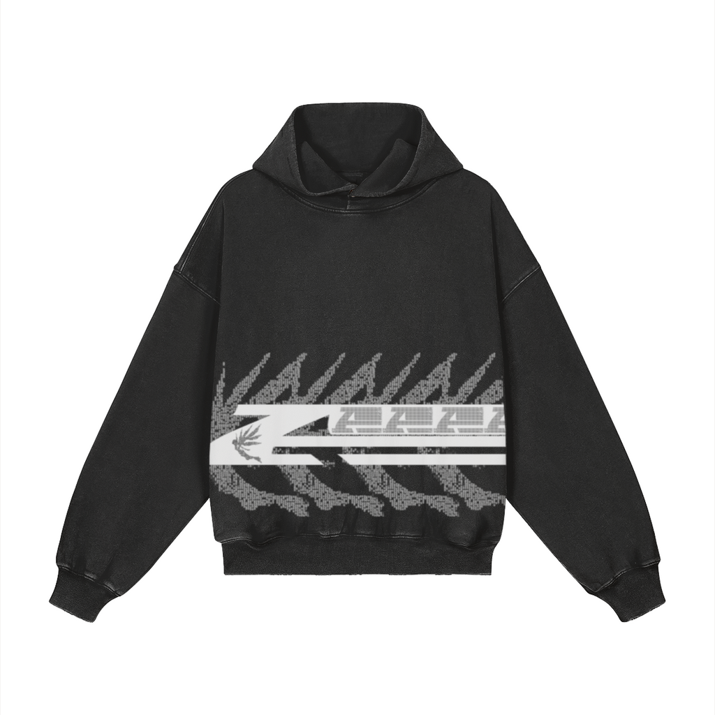ATAVIST #003 Snap-Collar Hoodie White — Print-Vorschau