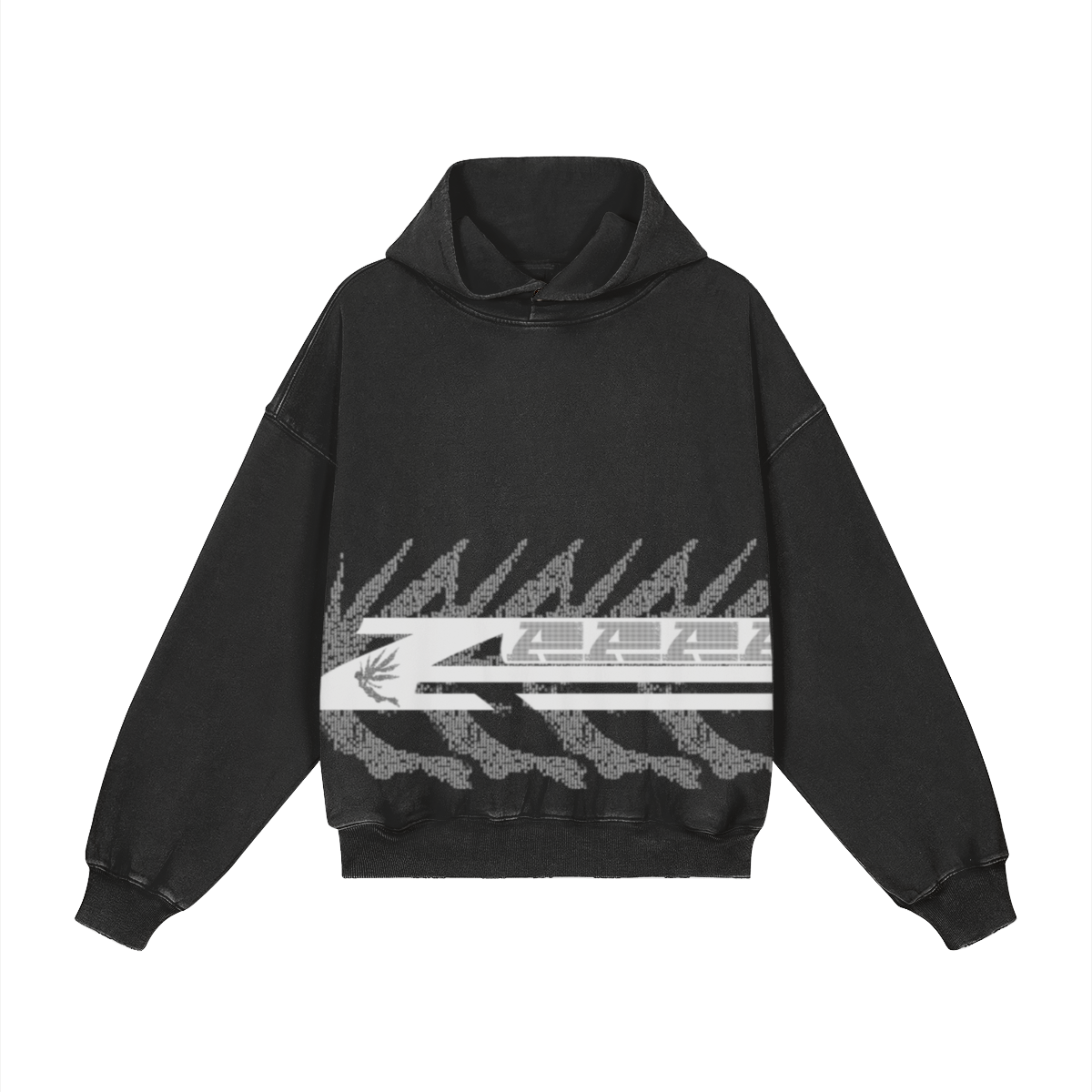 ATAVIST #003 Snap-Collar Hoodie White — Print-Vorschau